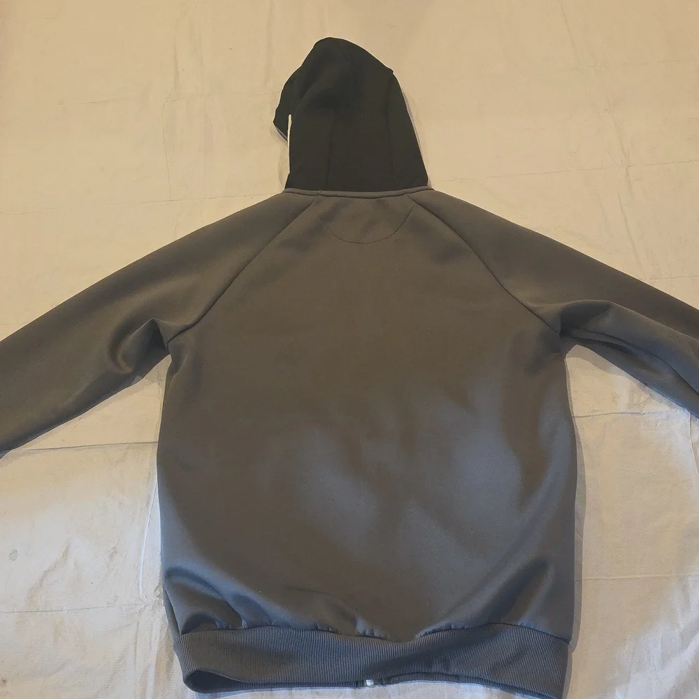 McKenzie Original Sportswear Men's Full-Zip Hooded‎ Jacket Black White Gray L
